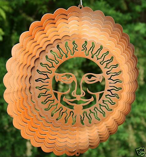 12' Steel Garden Wind Spinner- Sunburst Copper